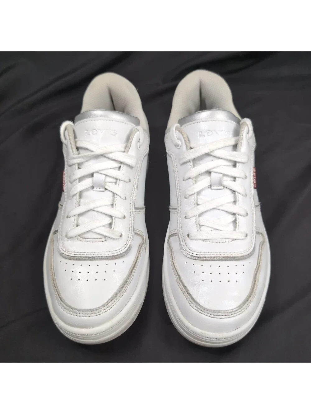 Levi's Drive Lo Womens Size 8.5 White Faux Leather Lace Up Court Sneakers Shoes